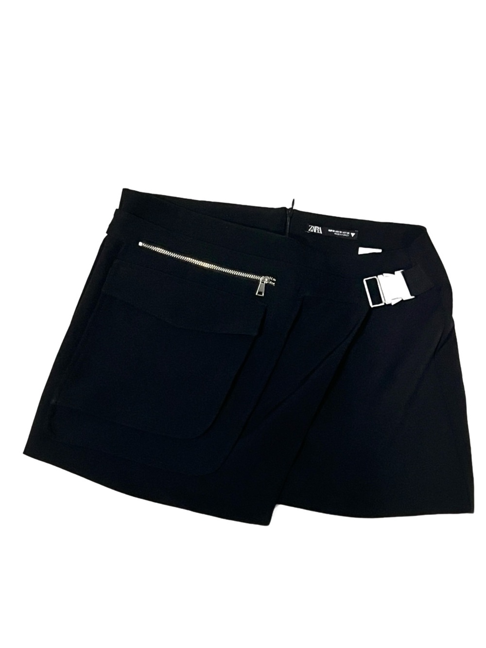 Zara Black Utility Pocket Skirt with Buckle Sz M